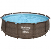 Каркасный бассейн Bestway 5617V Steel Pro (366х122 см) "Ротанг", фильтр-насос, лестница, тент