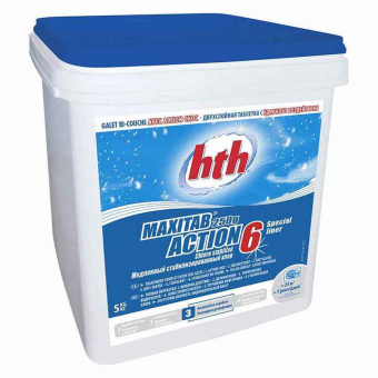 Многофункциональные двухслойные таблетки HTH хлора 6 в1 250гр