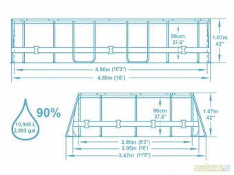 Каркасный бассейн Bestway 56448 (488х305х107 см)
