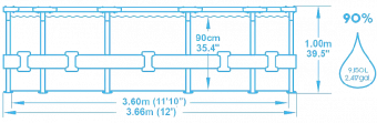Каркасный бассейн Bestway 5614X (366х100) Steel Pro MAX