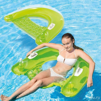 Надувное кресло-шезлонг с ручками Intex 58859 (152х99см)